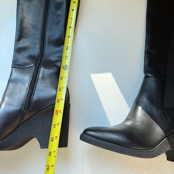 AEROSOLES Memphis Wedge Knee High Boot BLACK 8.5 Comfort Elastic Genuine Leather - Picture 10 of 15